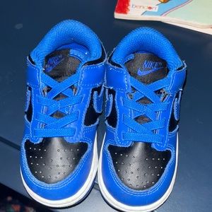 Black, white and Blue Nike Dunk Toddler.